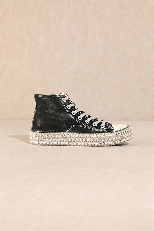 D - CHANTEL - HIGH TOP, STUDS, SNEAKERS - Bitsy Gypsy Boutique