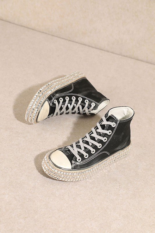 D - CHANTEL - HIGH TOP, STUDS, SNEAKERS - Bitsy Gypsy Boutique