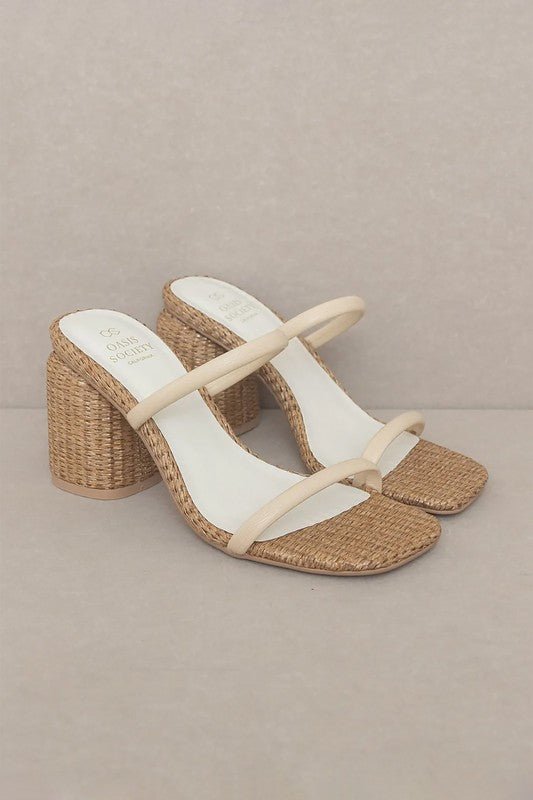 D - MARGARET - RAFFIA, HIGH HEEL, MULES - Bitsy Gypsy Boutique