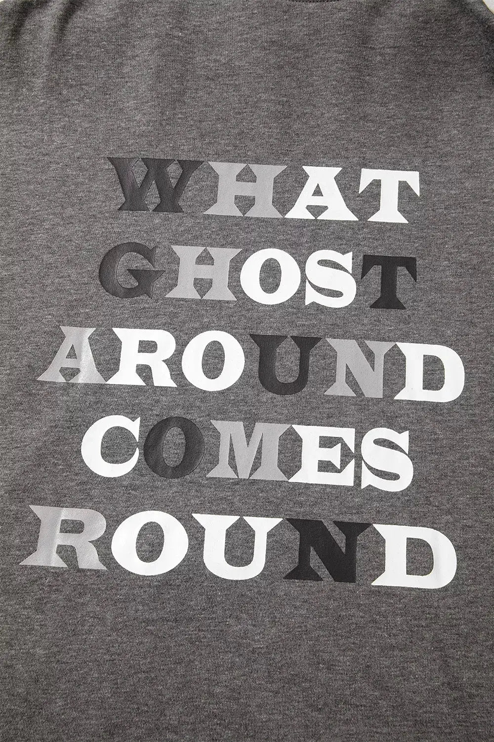 Halloween Ghost Print Mineral Wash Oversize Hoodie by Trendsi