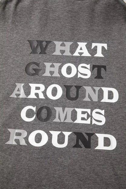 Halloween Ghost Print Mineral Wash Oversize Hoodie by Trendsi