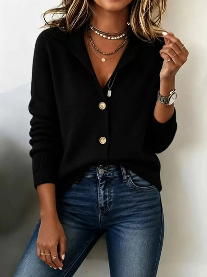 Button-Down Knit Cardigan by Trendsi