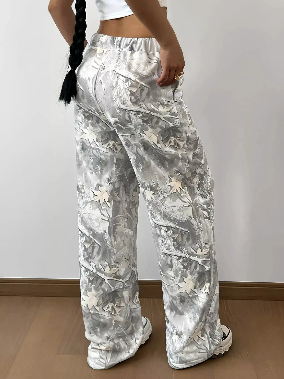 Wide-Leg Printed Casual Pants by Trendsi
