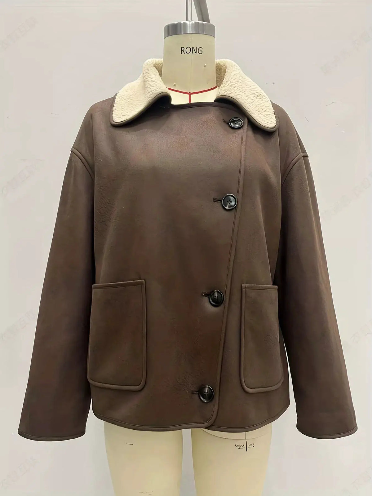 Sherpa Lined Button Down Outerwear by Trendsi