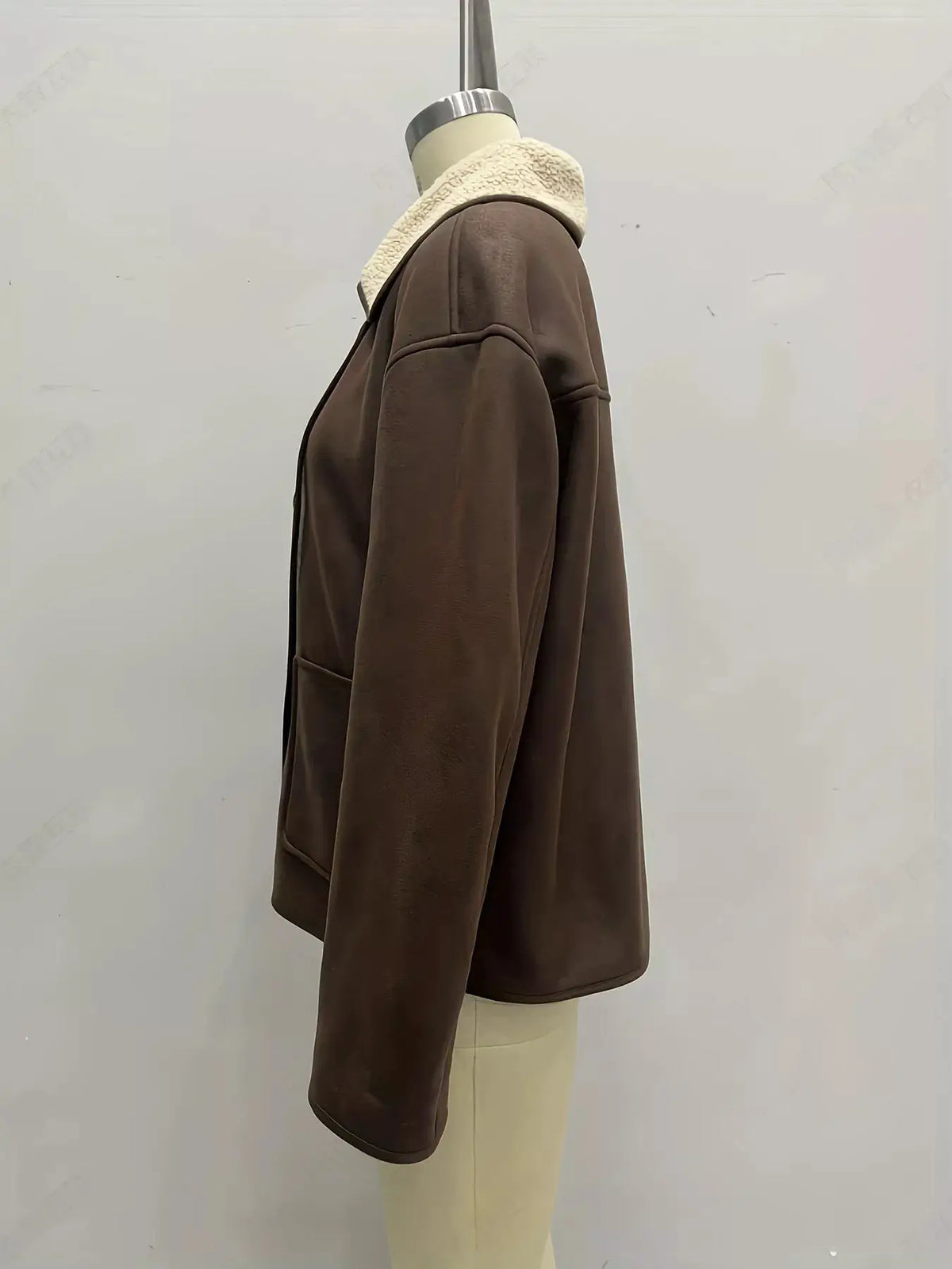 Sherpa Lined Button Down Outerwear by Trendsi