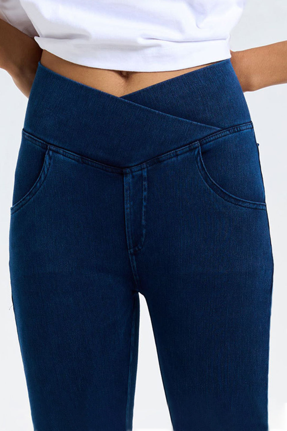 Basic Bae Pocketed Highly Stretchy Bootcut Jeans