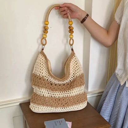 Crochet Knit Shoulder Bag by Trendsi