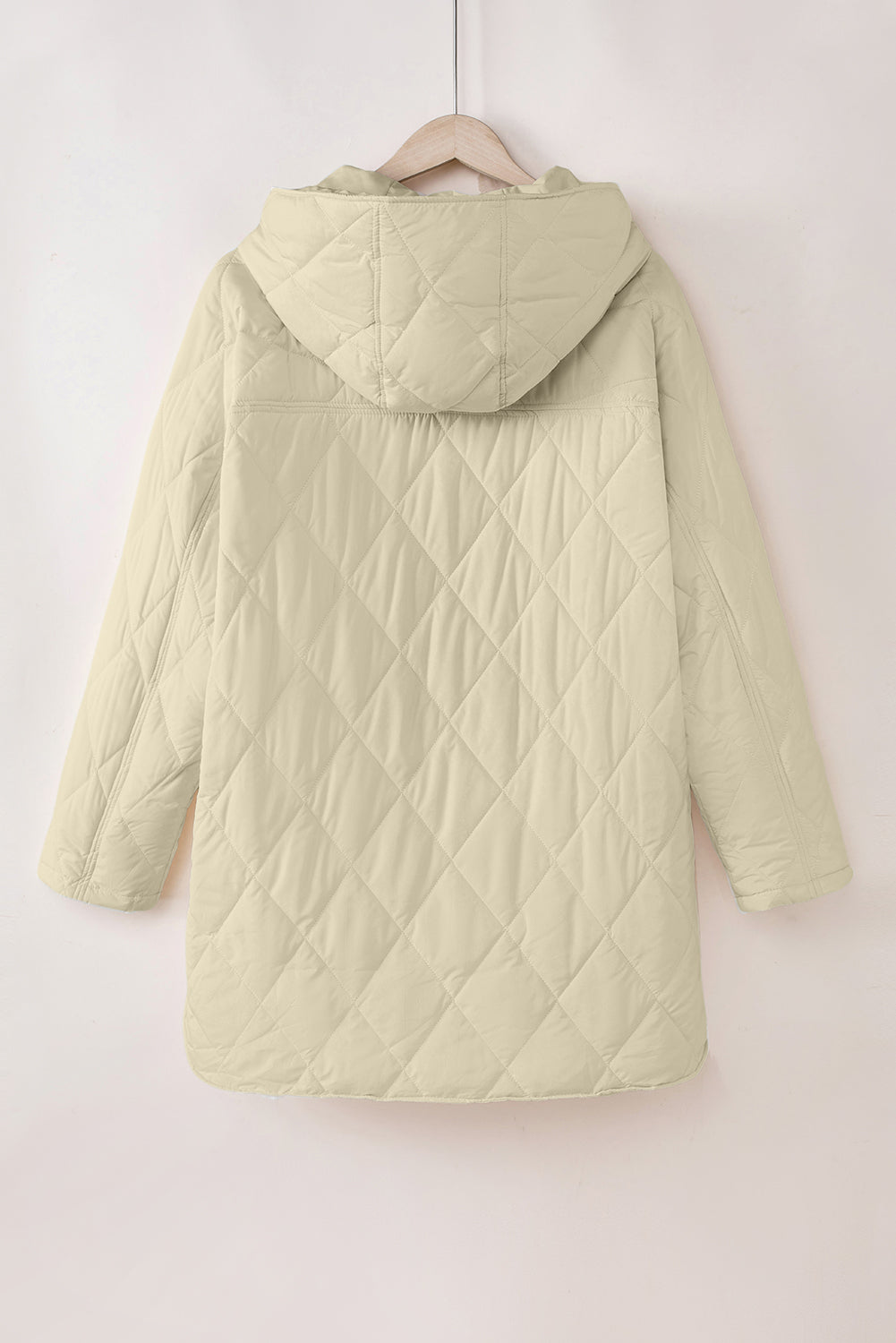 Snap Down Long Sleeve Quilted Winter Coat