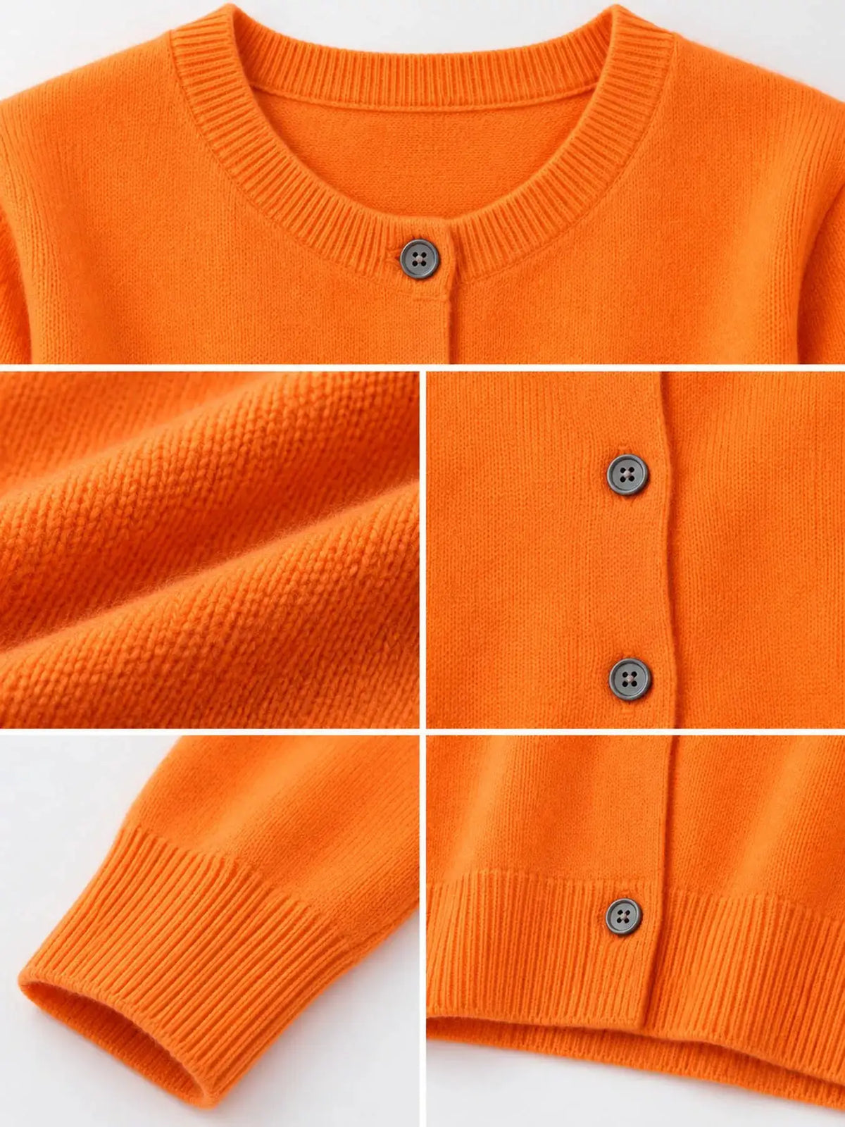 Crew-Neck Button-Down Cardigan by Trendsi