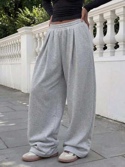 Elastic Waist Wide-Leg Sweatpants by Trendsi