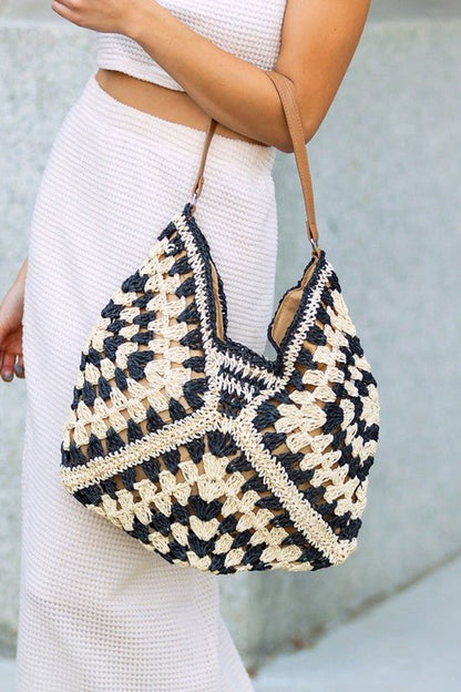 Dahlia Woven Straw Shoulder Bag - Bitsy Gypsy Boutique