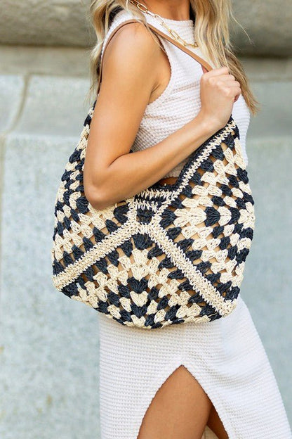Dahlia Woven Straw Shoulder Bag - Bitsy Gypsy Boutique