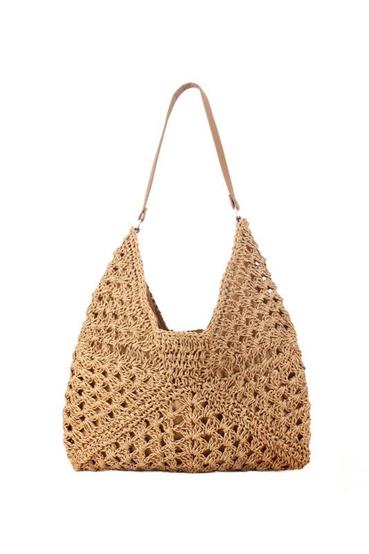 Dahlia Woven Straw Shoulder Bag - Bitsy Gypsy Boutique