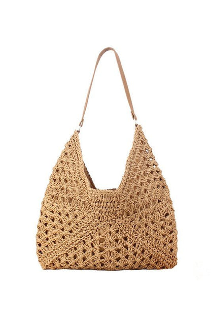 Dahlia Woven Straw Shoulder Bag - Bitsy Gypsy Boutique