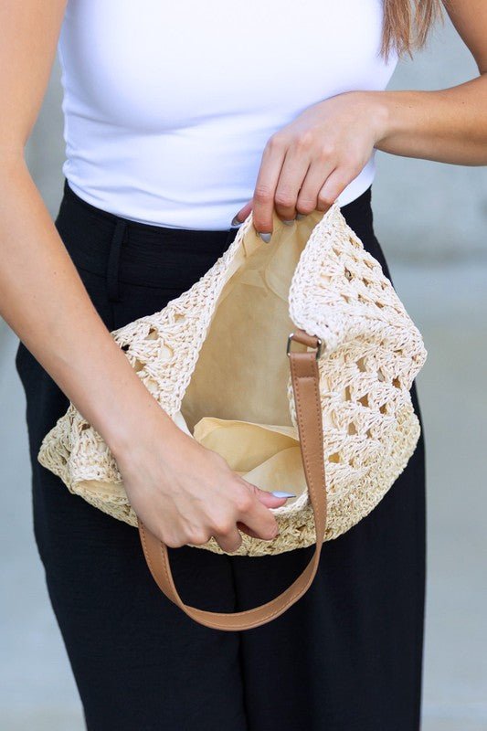 Dahlia Woven Straw Shoulder Bag - Bitsy Gypsy Boutique