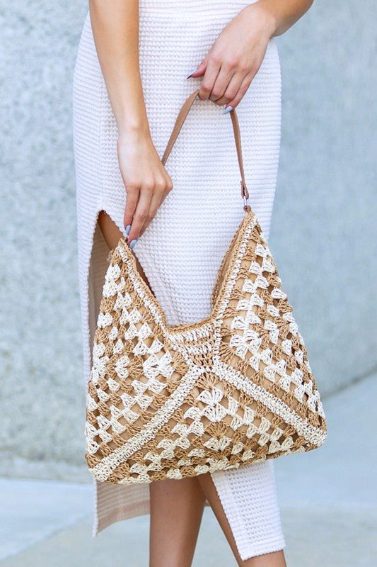 Dahlia Woven Straw Shoulder Bag - Bitsy Gypsy Boutique