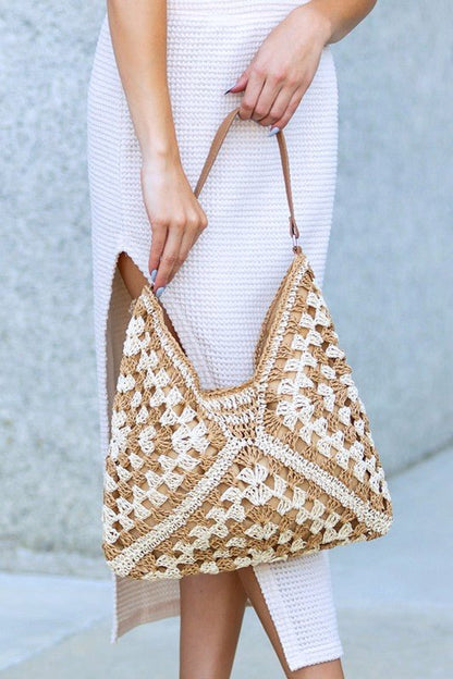 Dahlia Woven Straw Shoulder Bag - Bitsy Gypsy Boutique