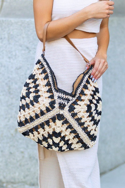 Dahlia Woven Straw Shoulder Bag - Bitsy Gypsy Boutique