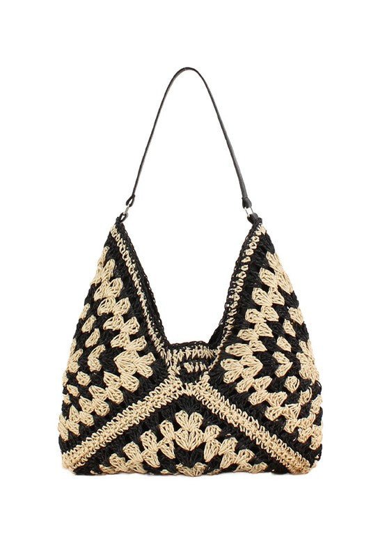 Dahlia Woven Straw Shoulder Bag - Bitsy Gypsy Boutique