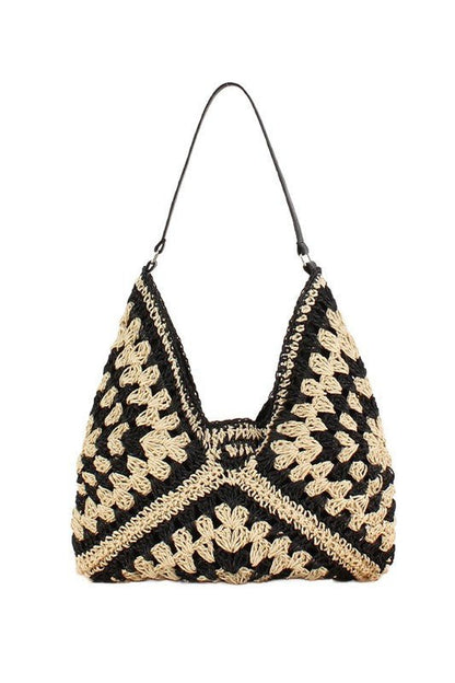 Dahlia Woven Straw Shoulder Bag - Bitsy Gypsy Boutique