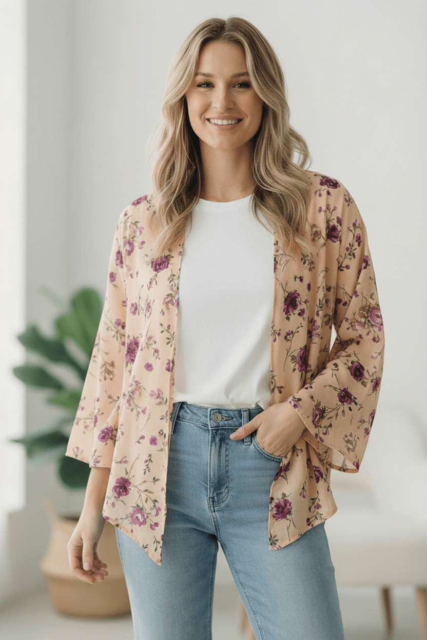 Dainty Layers Floral Kimono - Bitsy Gypsy Boutique