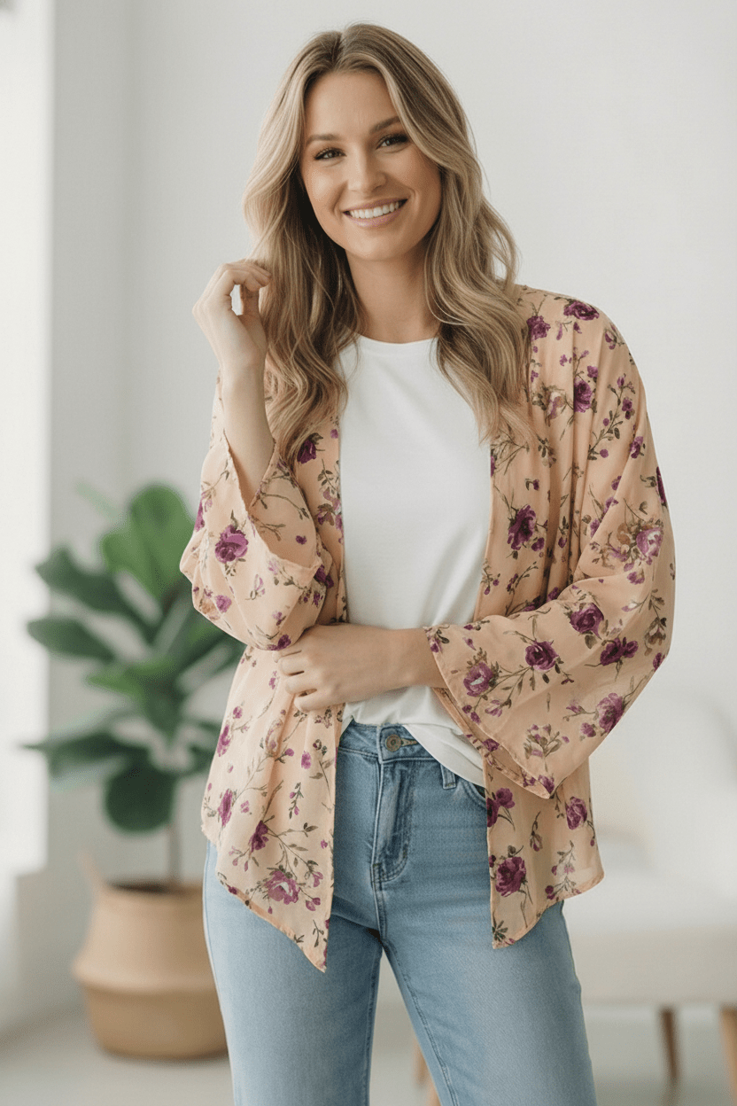 Dainty Layers Floral Kimono - Bitsy Gypsy Boutique
