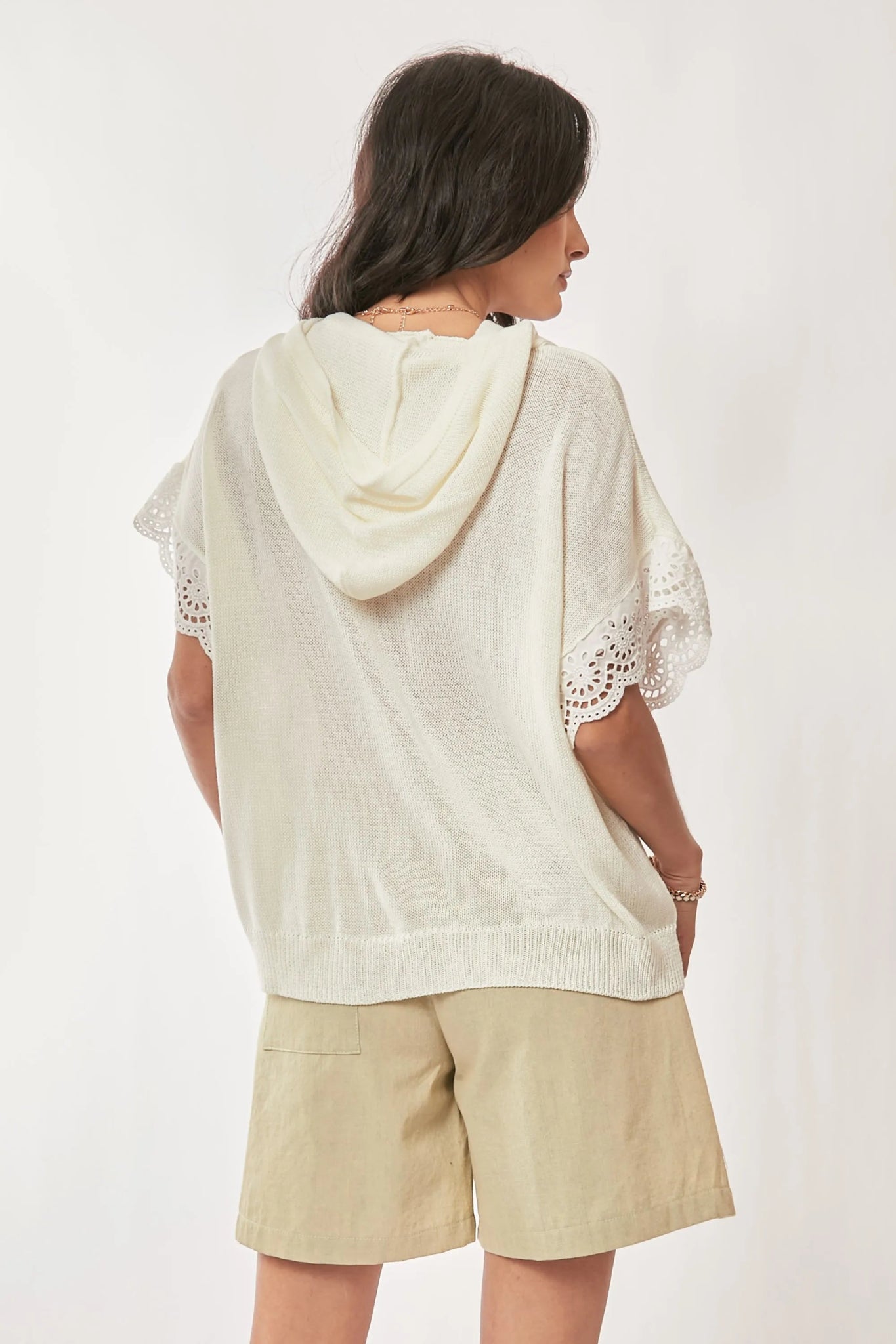 Davi & Dani American Flag Loose Fit Lace Sleeve Hoodie Top - Bitsy Gypsy Boutique