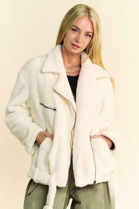 Davi & Dani Faux Fur Zip Up Jacket - Bitsy Gypsy Boutique