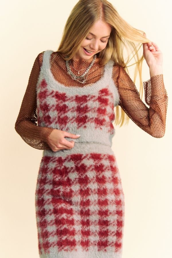 Davi & Dani Scoop Neck Wide Strap Top and Skirt Sweater Set - Bitsy Gypsy Boutique