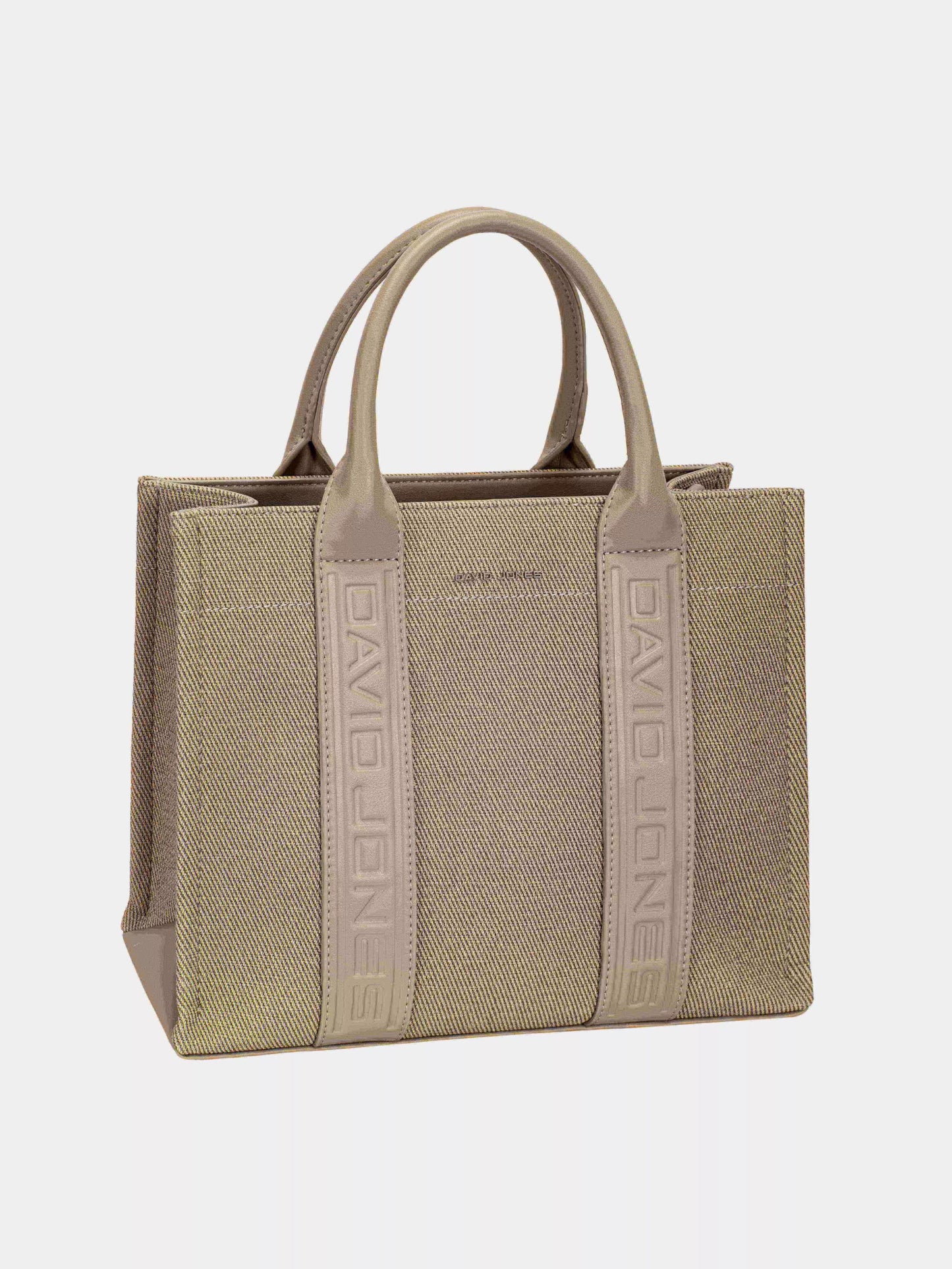 David Jones Canvas Tote Handbag with Contrast Leather Handles - Bitsy Gypsy Boutique