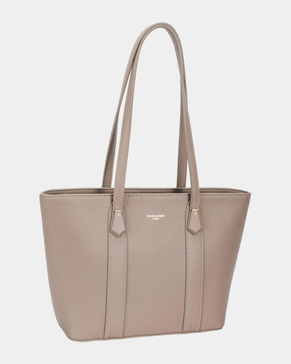 David Jones Leather Tote Bag with Gold Hardware - Bitsy Gypsy Boutique