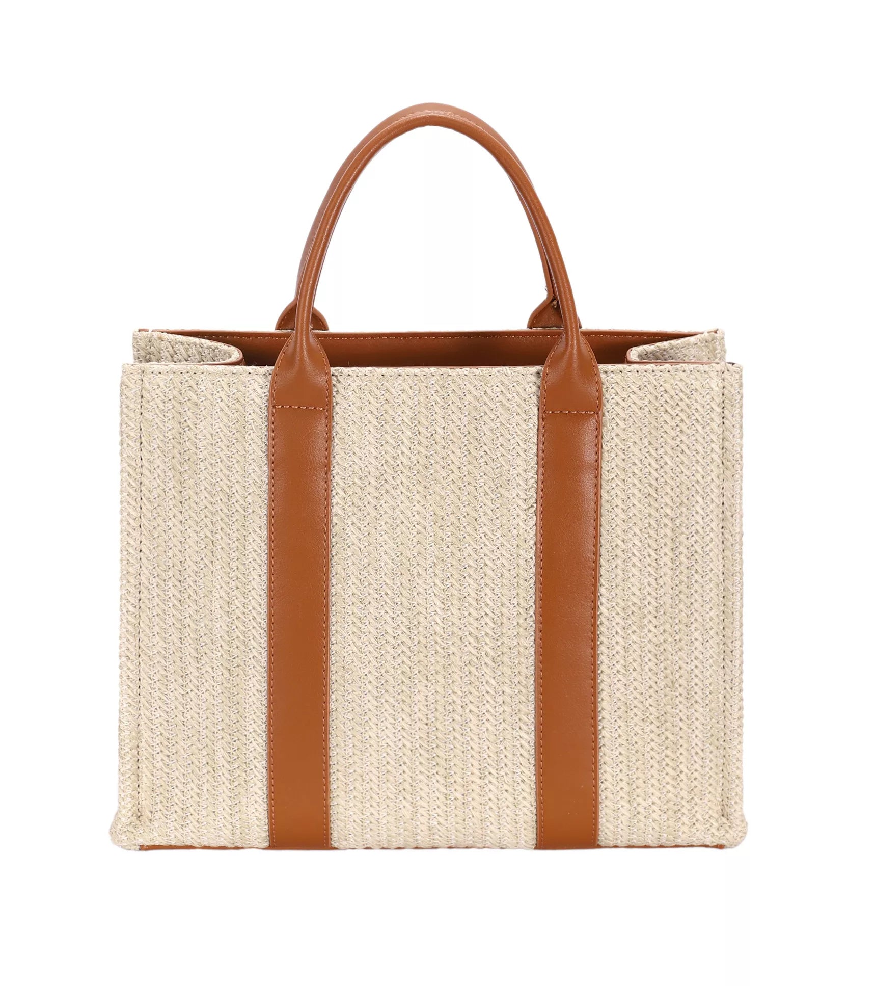 David Jones Square Woven Tote Handbag - Bitsy Gypsy Boutique
