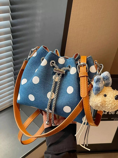 Polka Dot Bucket Crossbody Bag by Trendsi