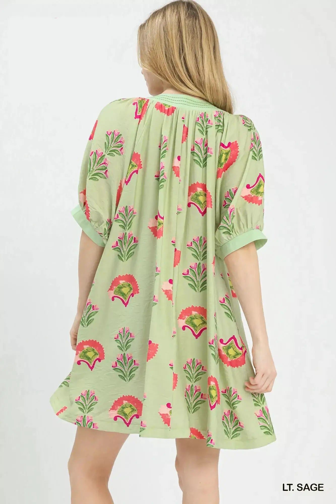 Umgee Abstract Print Mini Dress by Trendsi