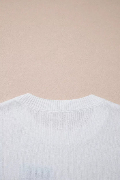 Drop Shoulder Round Neck Long Sleeve Sweater by Trendsi