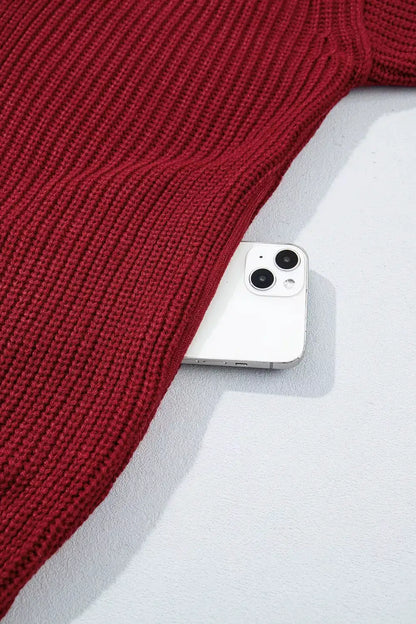 Solid Color Knit Oversized Button Front Sweater Cardigan by Trendsi