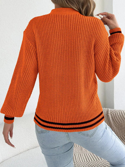Cutout Cable Knit Sweater by Trendsi
