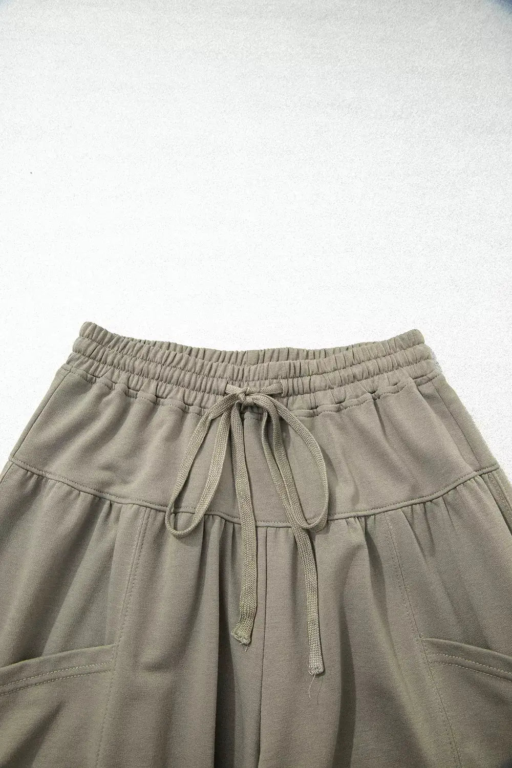 Elastic Waist Drawstring Wide Leg Full Length Pants by Trendsi