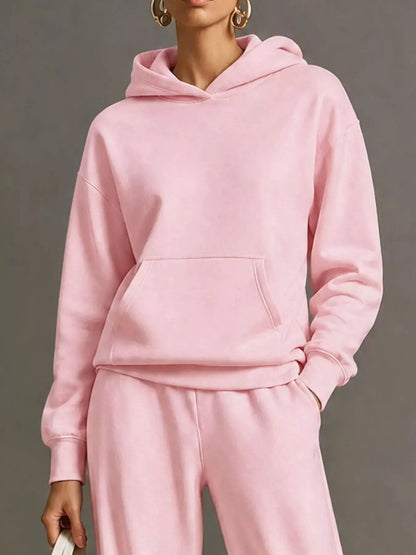 Kangaroo Pocket Hoodie and Pants Set by Trendsi