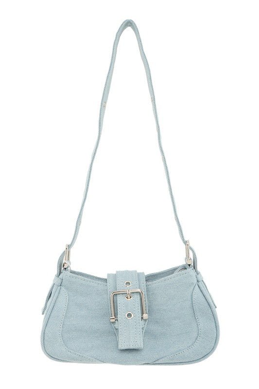 Decorative Buckle Denim Shoulder Bag - Bitsy Gypsy Boutique