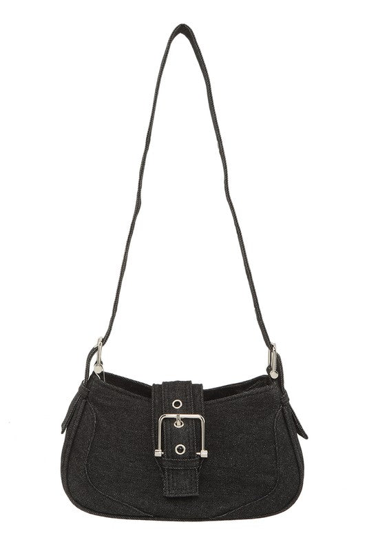 Decorative Buckle Denim Shoulder Bag - Bitsy Gypsy Boutique