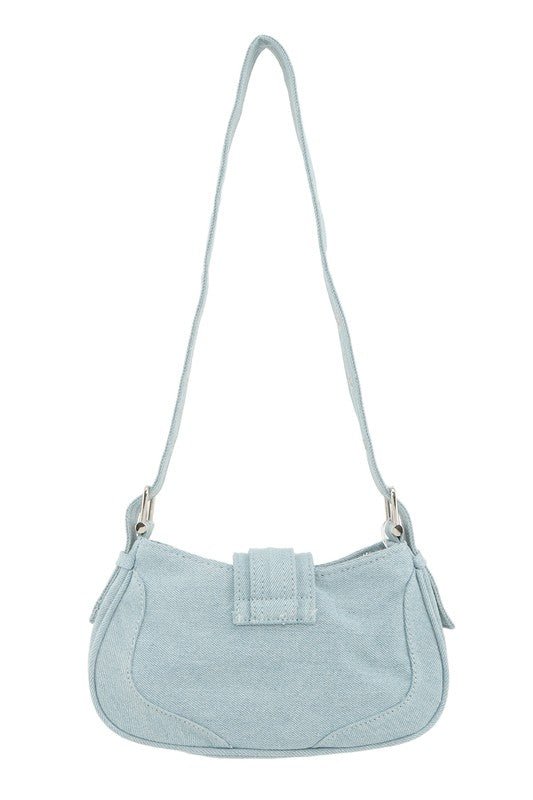 Decorative Buckle Denim Shoulder Bag - Bitsy Gypsy Boutique