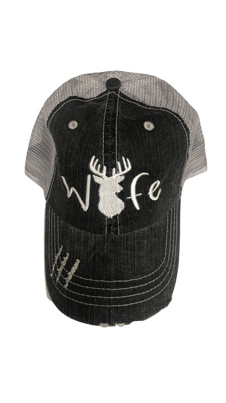 Deer Wife Embroidered Trendy Hat - Bitsy Gypsy Boutique