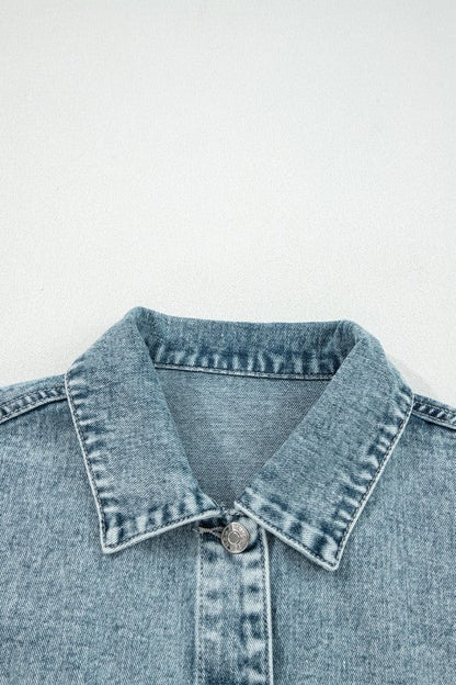 Denim Button Flap Pocket Frayed Vest - Bitsy Gypsy Boutique