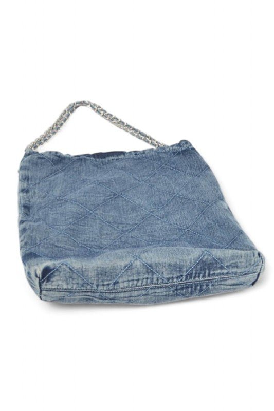 Denim Quilted Large Shoulder Bag - Bitsy Gypsy Boutique