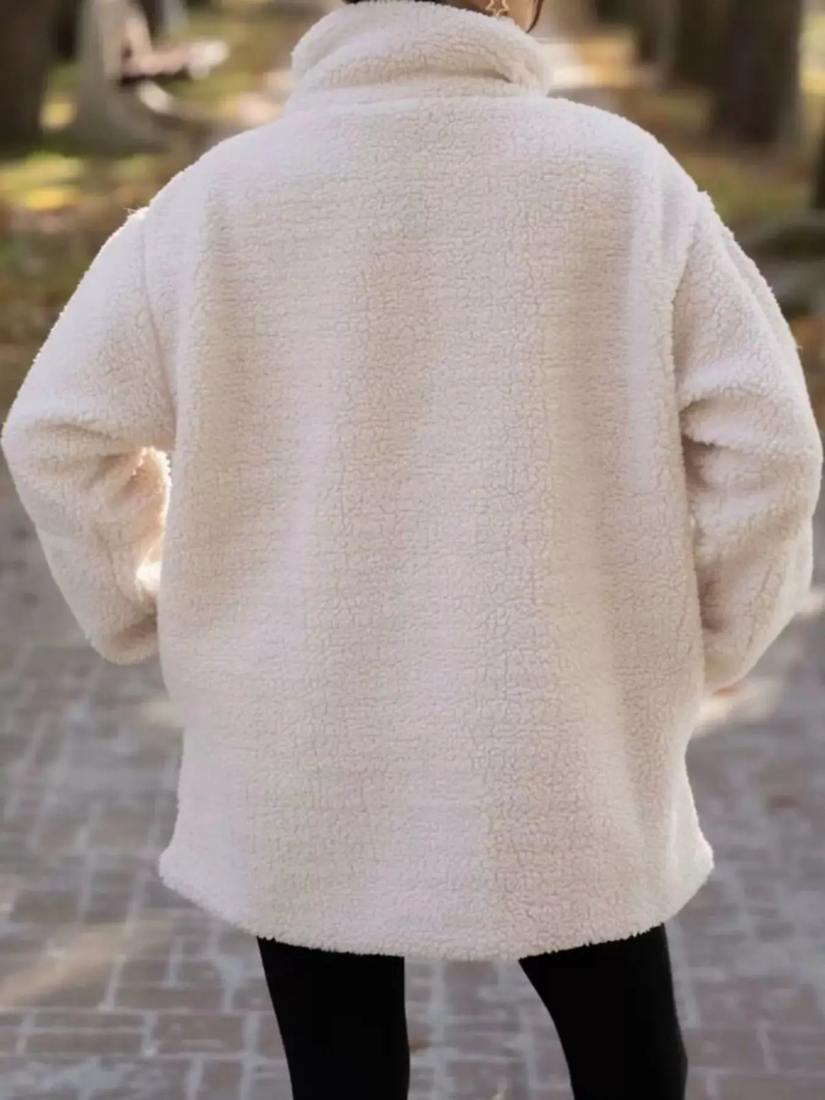 Sherpa Zip-Up Outerwear by Trendsi
