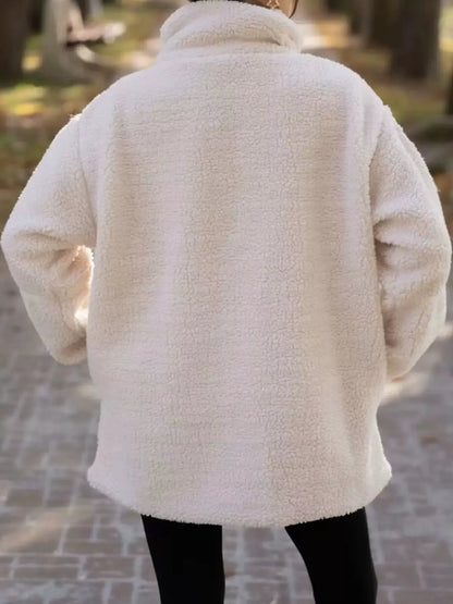 Sherpa Zip-Up Outerwear by Trendsi