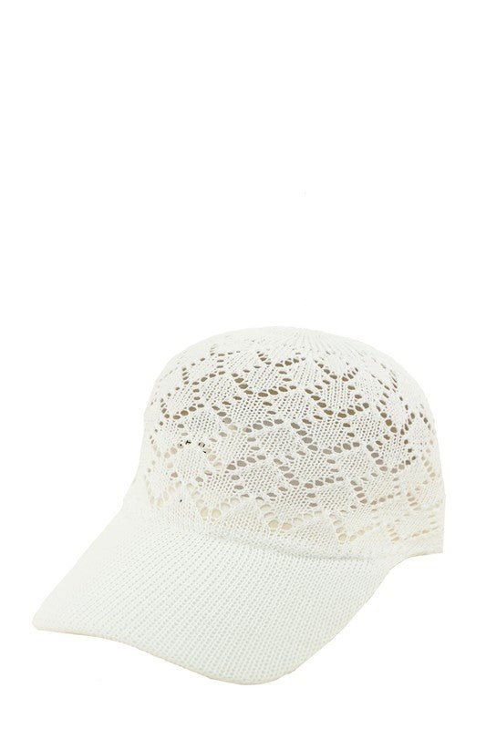 Diamond Pattern Hollow Vented Baseball Cap - Bitsy Gypsy Boutique