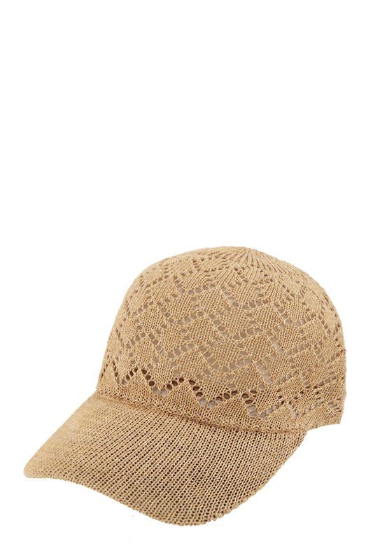 Diamond Pattern Hollow Vented Baseball Cap - Bitsy Gypsy Boutique