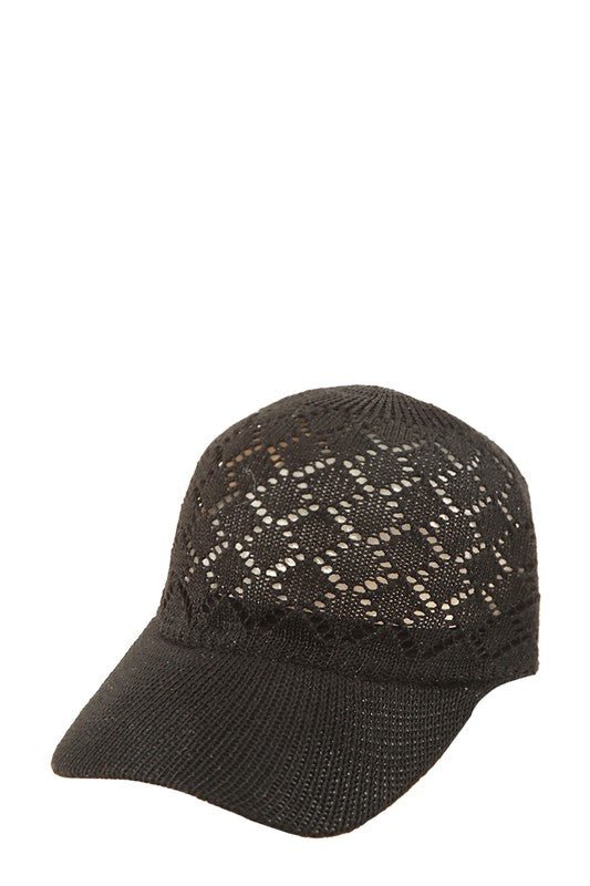 Diamond Pattern Hollow Vented Baseball Cap - Bitsy Gypsy Boutique